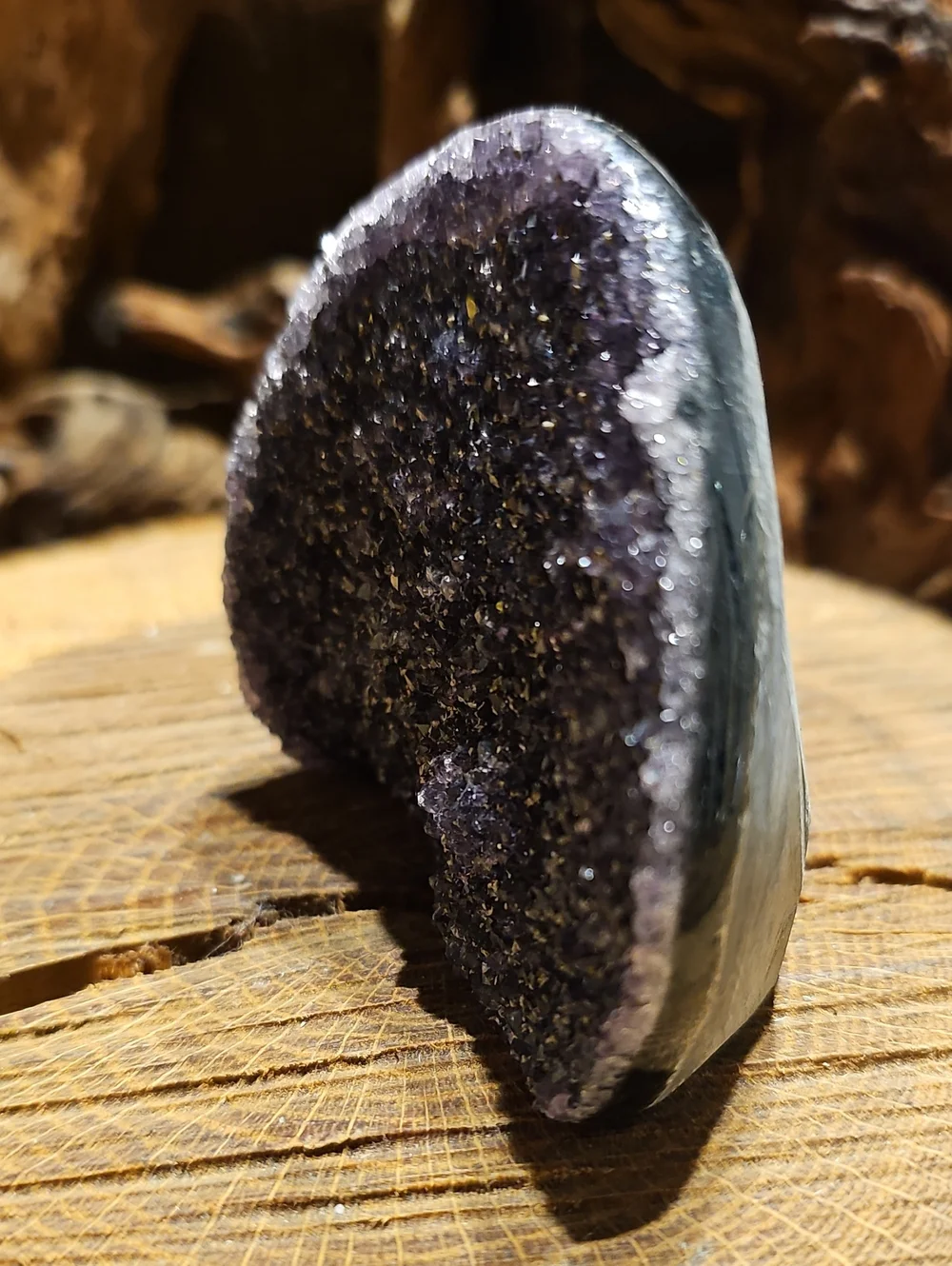 Amethyst Geode Crystal Decorative Accent - Purple